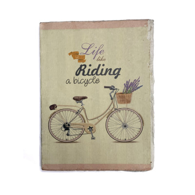 Cahier A5 fait main “Life is like riding a bicycle”  - Carnets