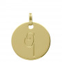 Médaille alphabet dorée  - Médailles initiales dorées