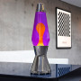 Lampe à lave Astro argentée violet/orange  - Lampes à poser