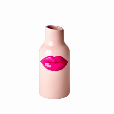 Petit vase en céramique avec motif bouche  - Objets et accessoires design