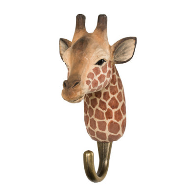 Patère girafe en bois  - Statuettes et figurines