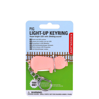 Porte-clés lumineux cochon  - Porte-clés