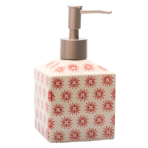 Porte Savon Pattern Distributeur Rouge - SAVONNERIE DE NYONS