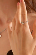 BAGUE ANNEAU PERLES COLOREES ARGENTE BLEU CANARD