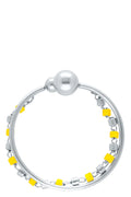 BAGUE ANNEAU PERLES COLOREES ARGENTE SAFRAN