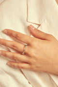 BAGUE ANNEAU PERLES COLOREES DORE BLEU CANARD