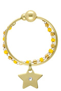 BAGUE ANNEAU PERLES COLOREES DORE SAFRAN
