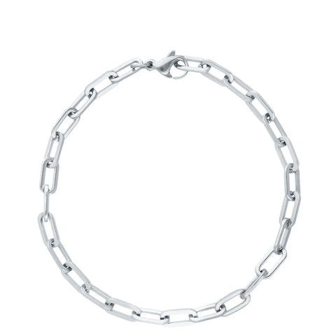 BRACELET GRANDE MAILLE ARGENTE
