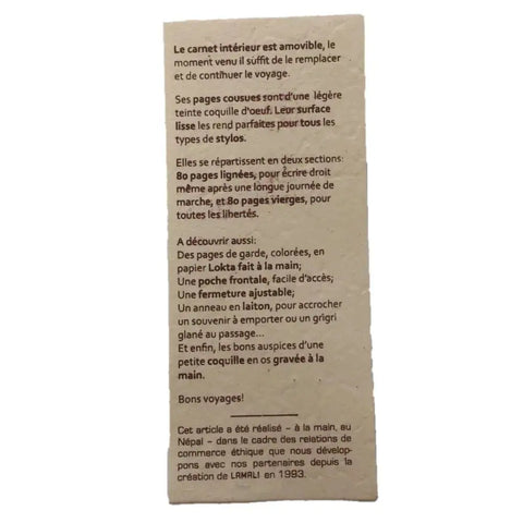 Carnet de Voyage en Cuir Camino 15x21cm - LAMALI