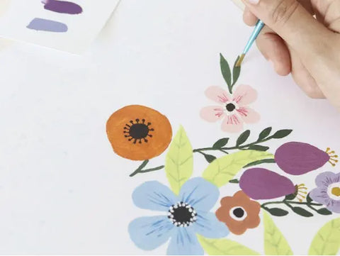 Coffret de peinture au numéro Flowers par Art.iisan - LA PETITE EPICERIE