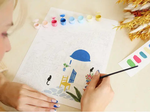 Coffret de peinture au numéro Santorini par Maja Tomljanovic - LA PETITE EPICERIE