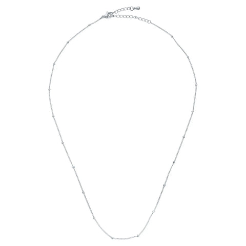 COLLIER CHAINE PERLES MÉTAL ARGENTE