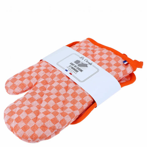 GANT CUISINE ET MANIQUE DAMIER ABRICOT