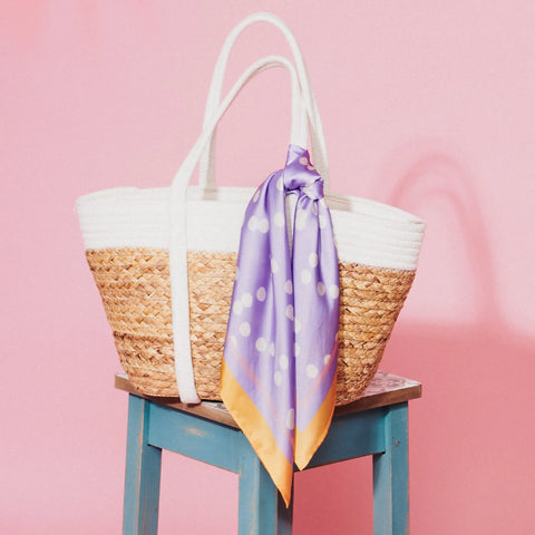 FOULARD LE BIJOU DE MIMI POIS LAVANDE