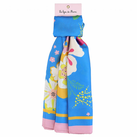 FOULARD LE BIJOU DE MIMI WINTER FLOWER BLUE