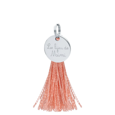 MÉDAILLE POMPON ARGENTÉ CORAIL