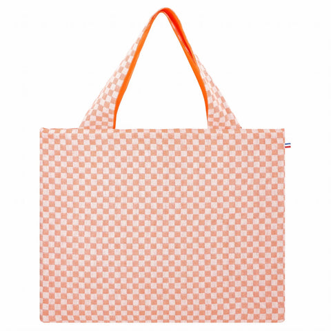 SAC A PROVISIONS DAMIER ABRICOT