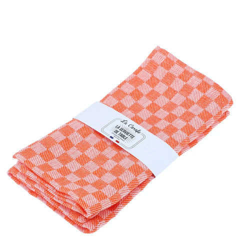 SERVIETTE DAMIER ABRICOT